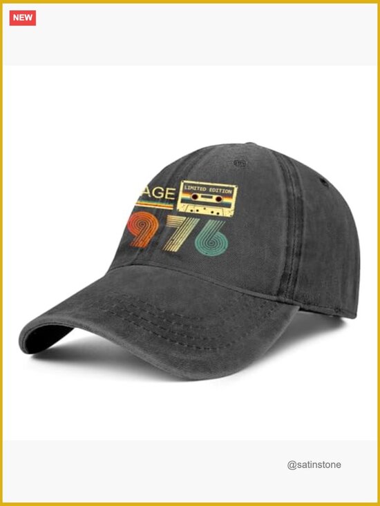 Vintage 1976 Baseball Cap 50th Birthday Gift Dad Men Women Dad Hat main image 4